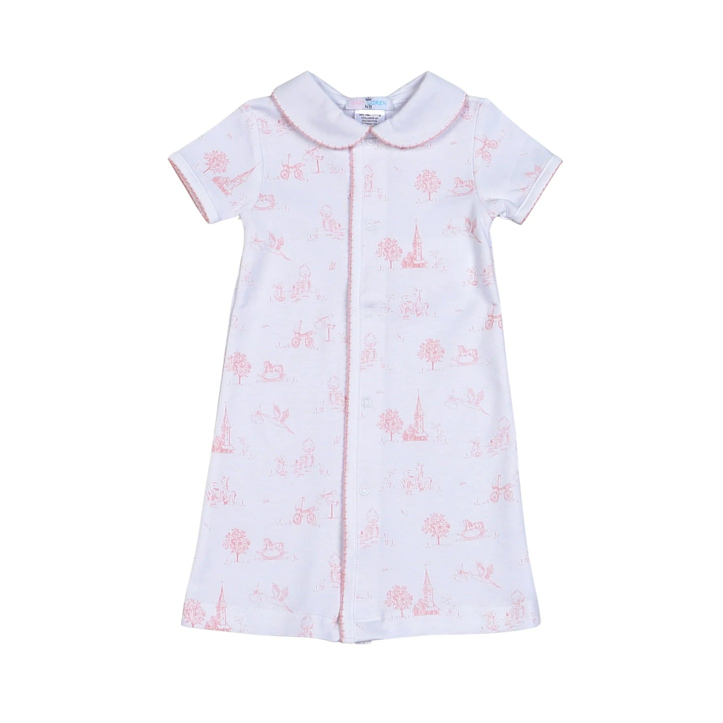 Pink Baby Toile Pima Day Gown