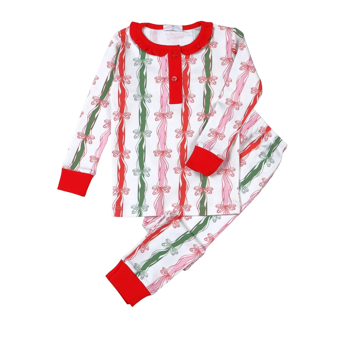 Christmas in Bows Pima Two Pcs Loungewear