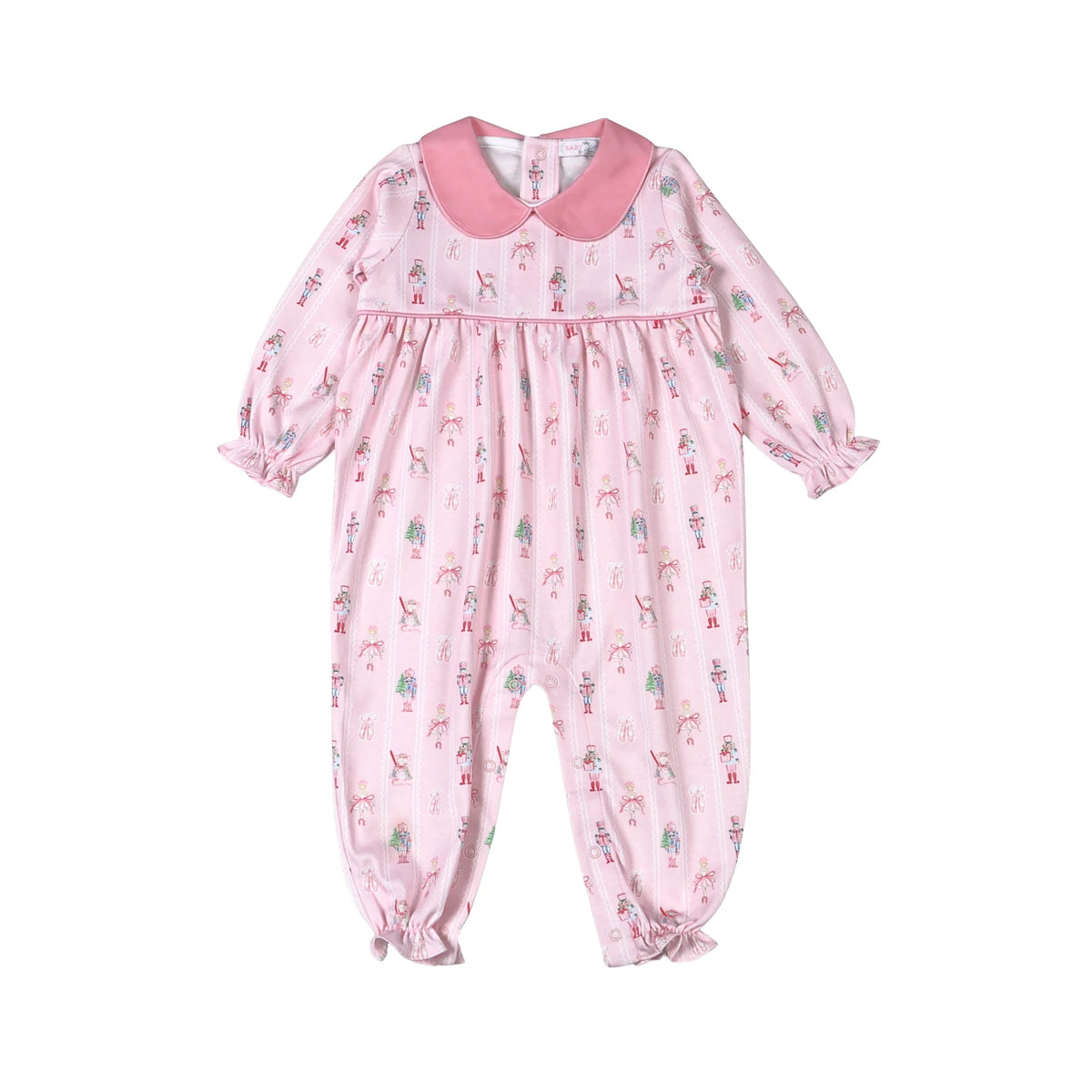 Pink Nutcracker Pima Scalop Collar Romper