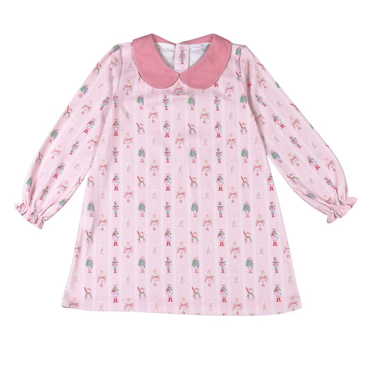 Pink Nutcracker Pima Scalop Collar Dress