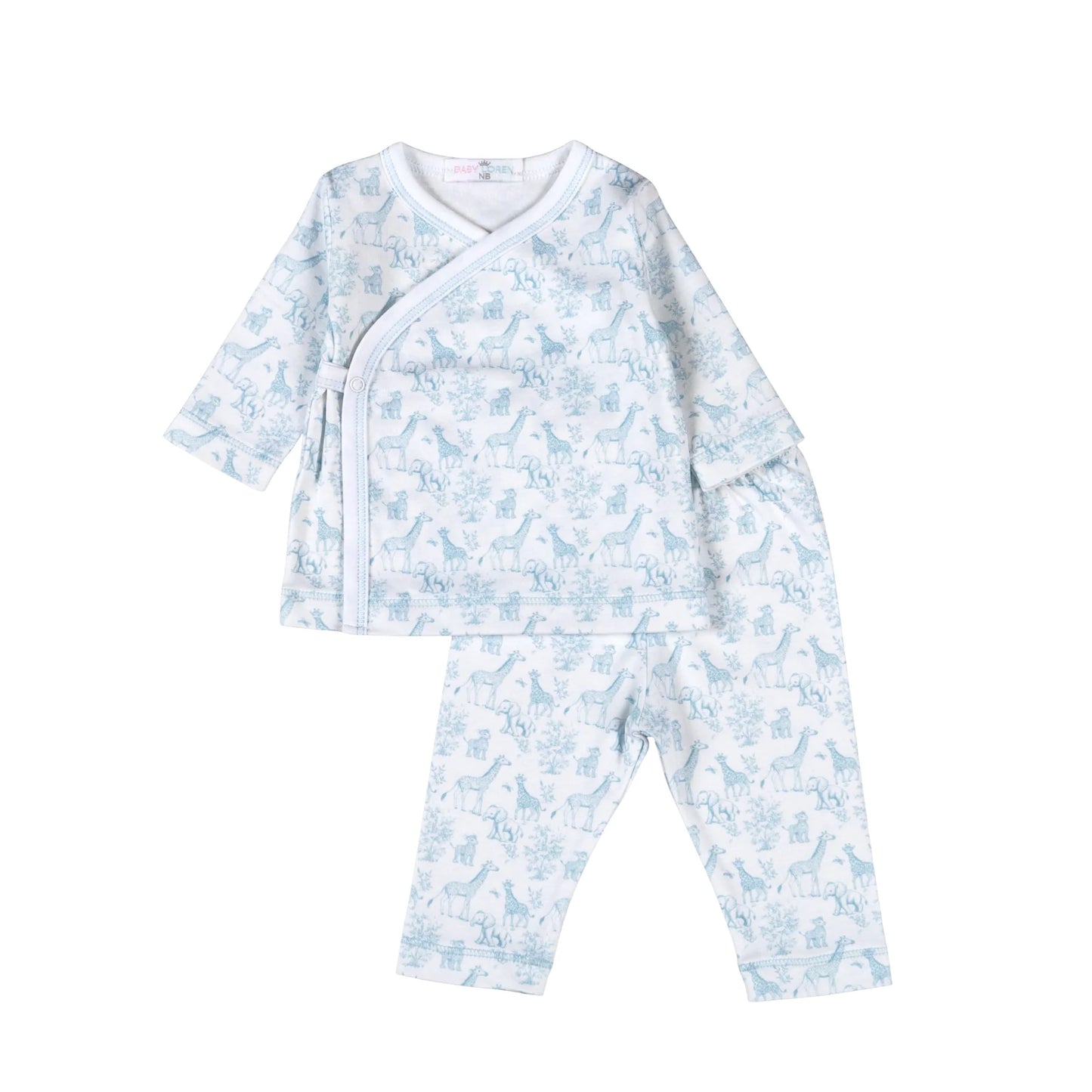 Blue Safari Pima Kimono Pants Set