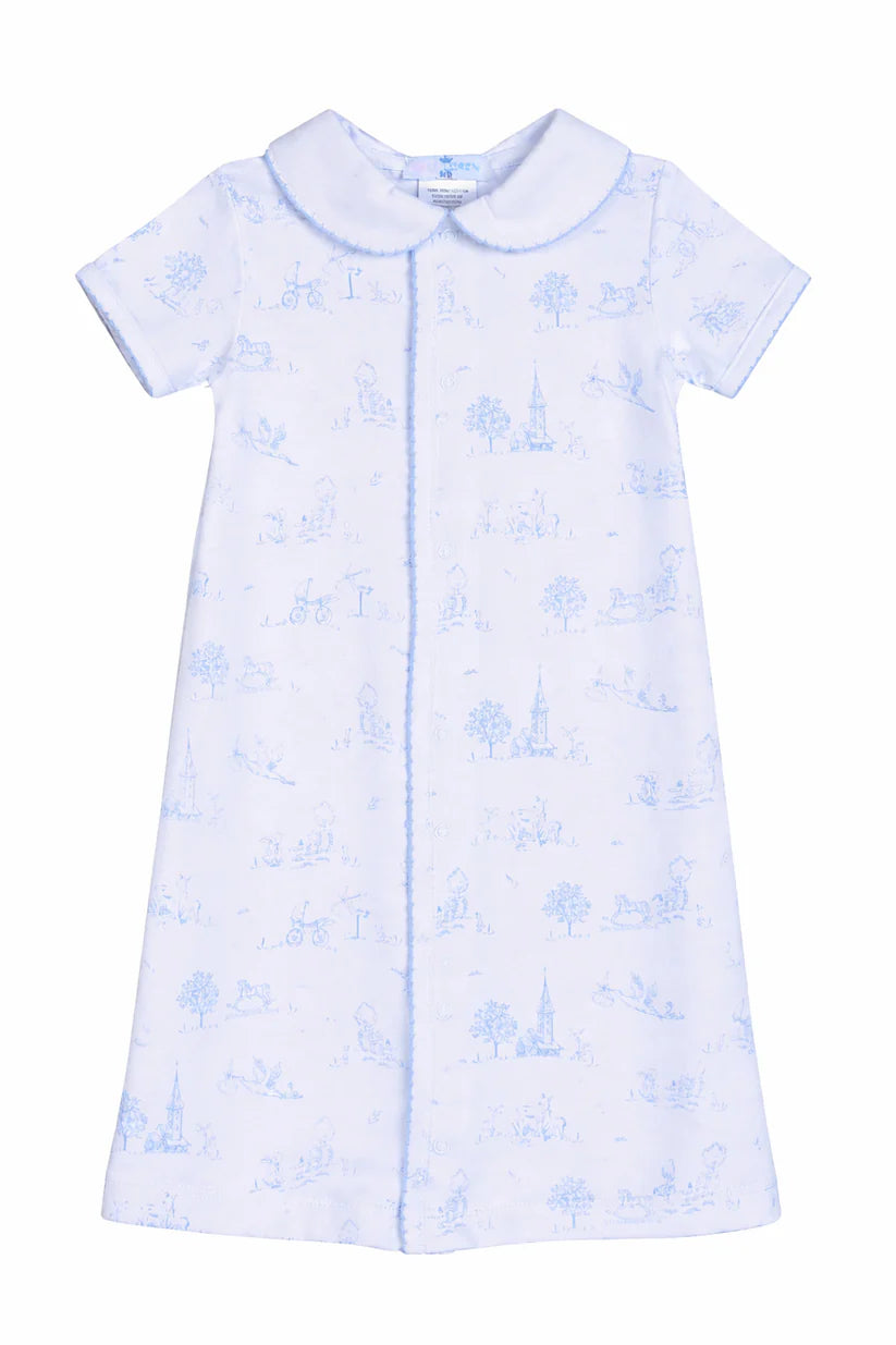 Blue Baby Toile Pima Gown