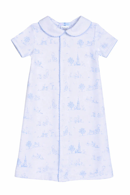 Blue Baby Toile Pima Gown