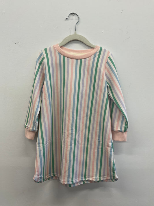 Multi Stripe Sweatshirt Dress
