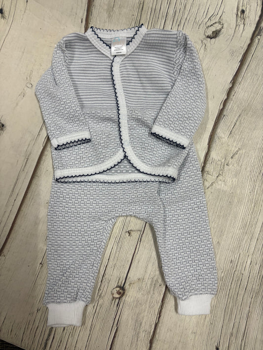 2 Pc Legging Set Grey/Navy Blue