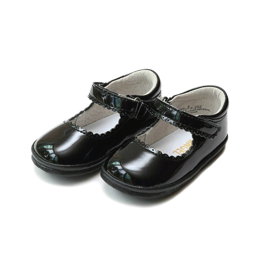 Cara Scalloped Baby MJ - Patent Black