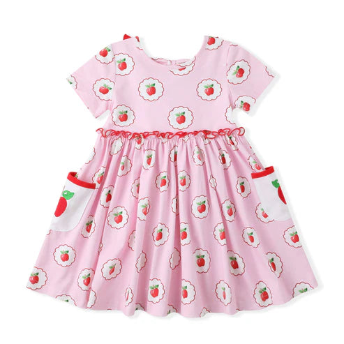 Swoon Kids Back to School Apple Pocket Dress