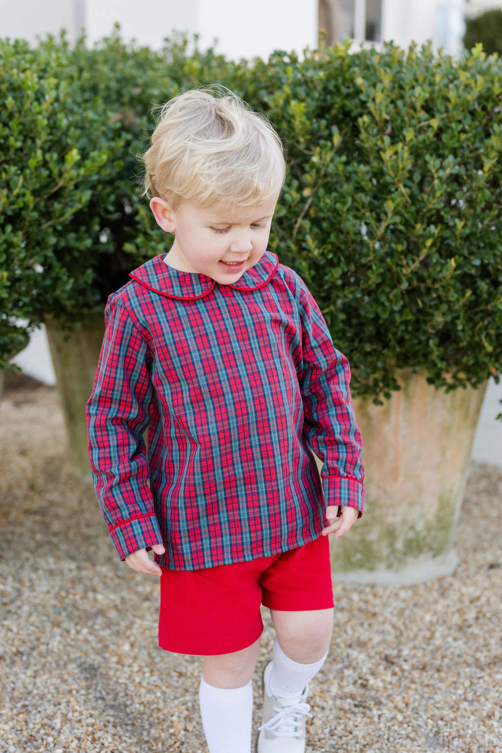 Ward Short Set, Red Christmas Plaid