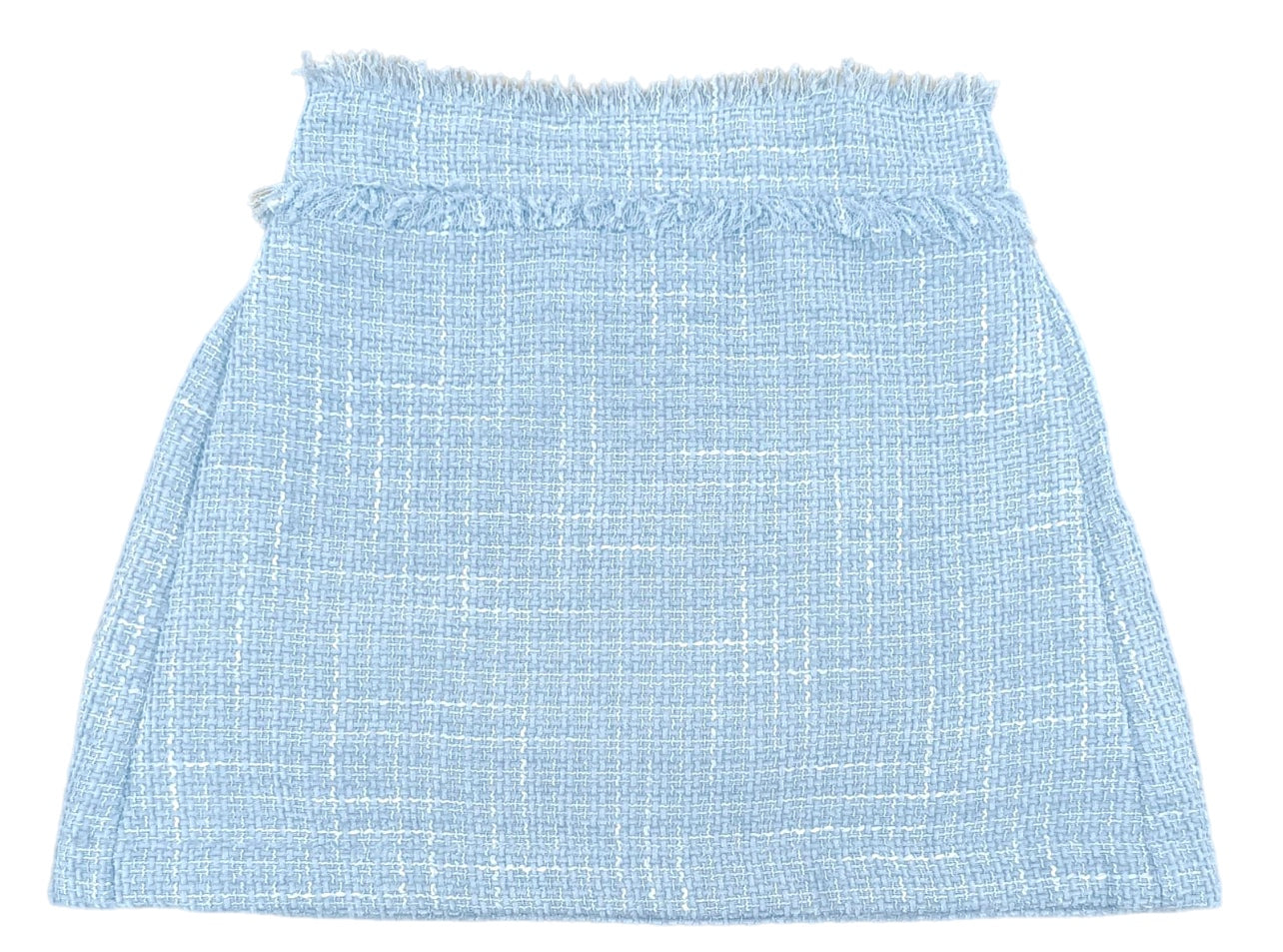 Flat Front Skirt - Blue Tweed