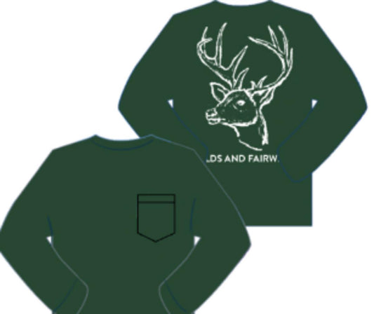 Green Deer Pocket LS Shirt