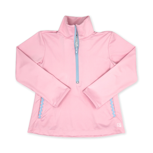 Heather Half Zip- Cotton Candy Pink & Blue