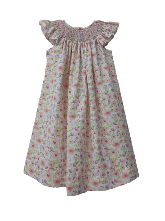 Smocked Floral Bishop Dress