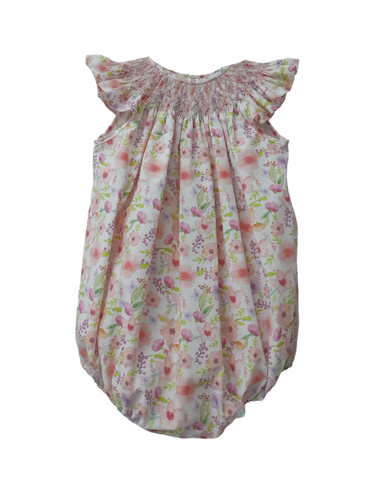 Smocked Floral Bubble