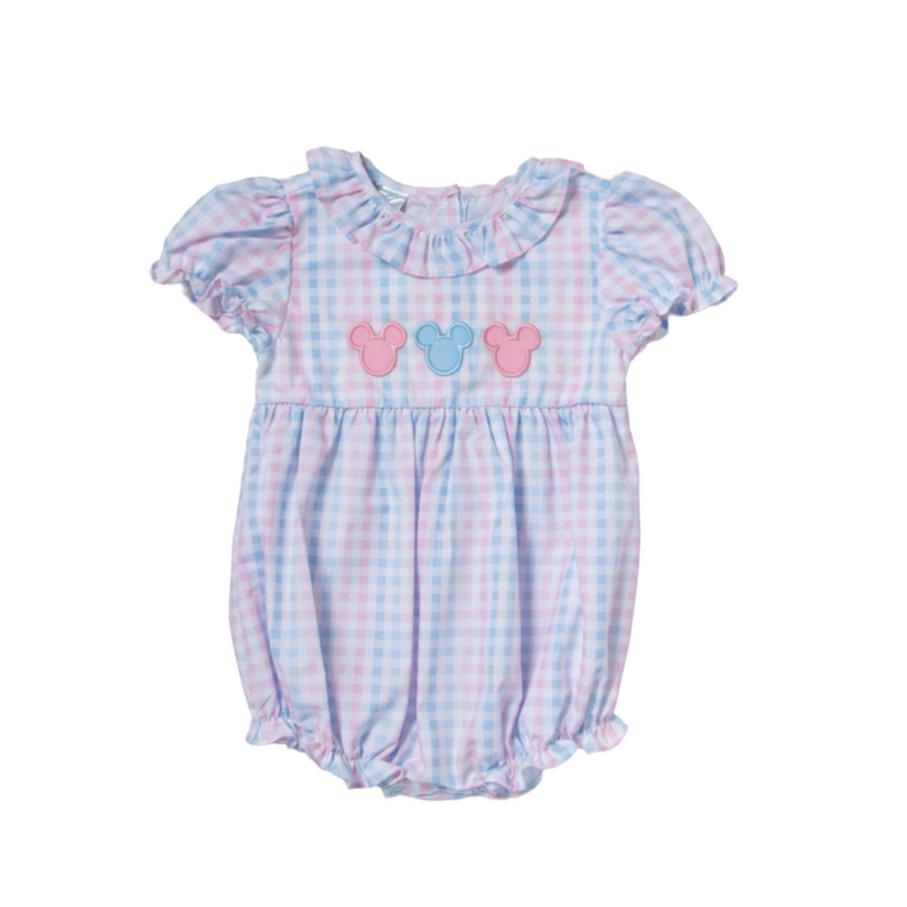 Mouse Pastel Plaid Ruffle Bubble