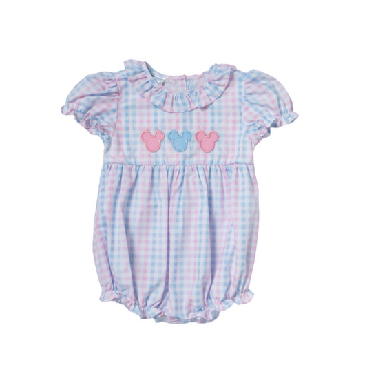 Mouse Pastel Plaid Ruffle Bubble