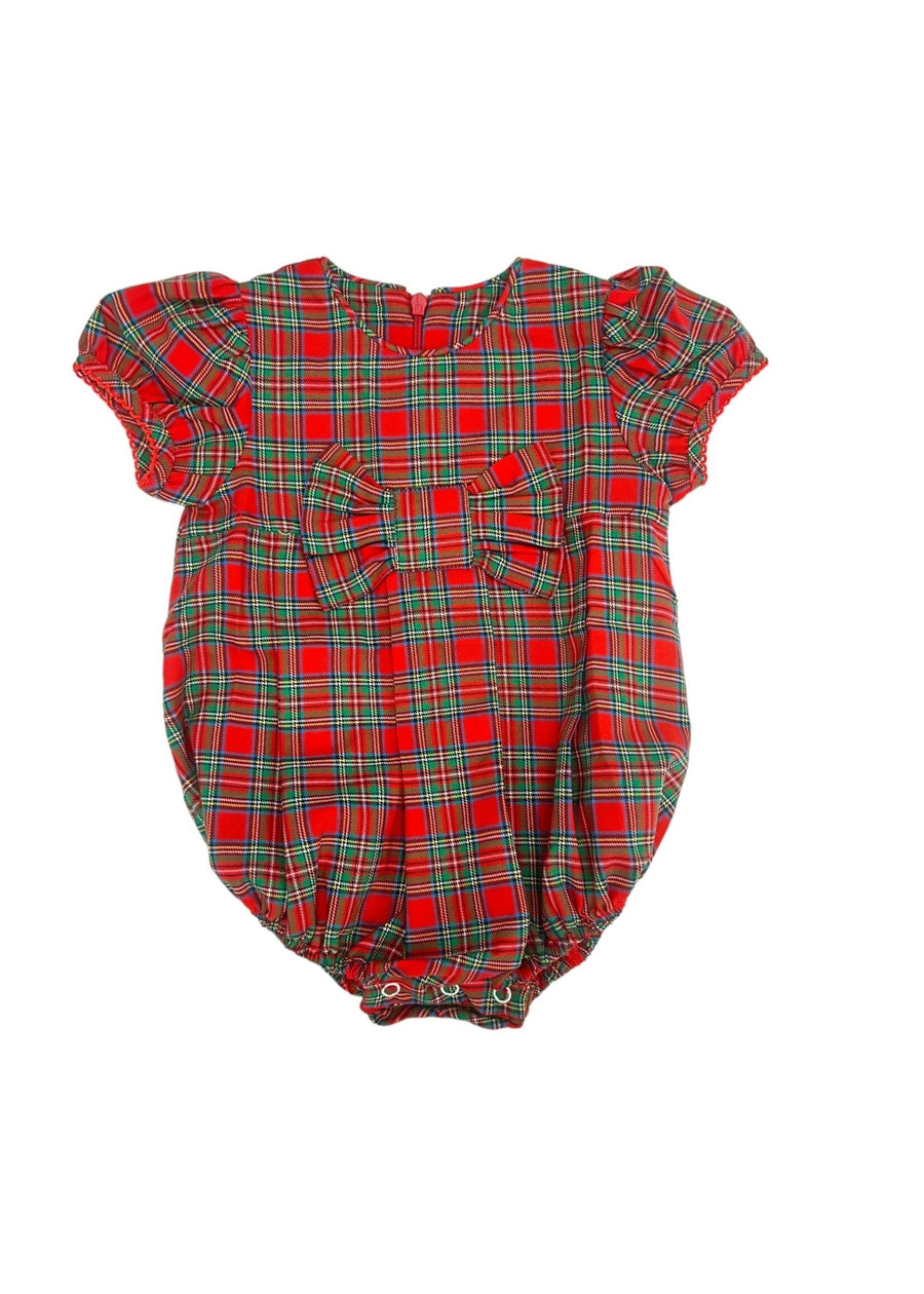 Red & Green Plaid Bow Bubble