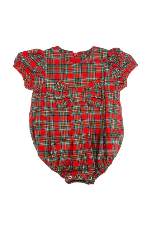 Red & Green Plaid Bow Bubble