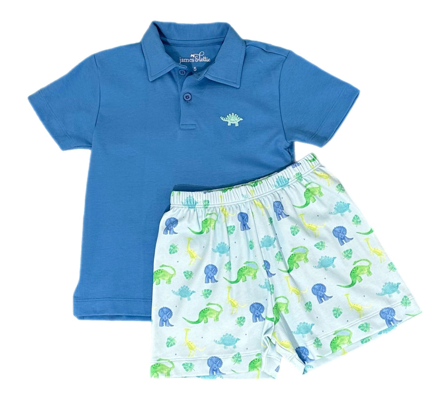 Dinosaur Knit Polo Short Set