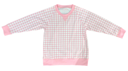 Basics Sidney Knit Sweatshirt - Pink Gingham