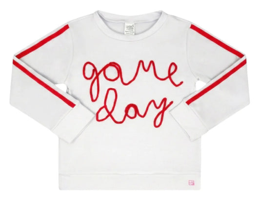 Alex Sweatshirt- Daisy White and Game Day Red