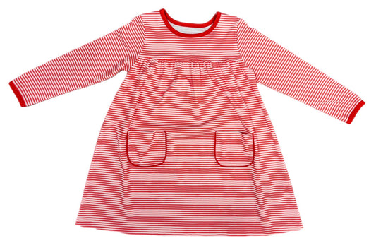 Basics Lennon Knit Dress - Red Stripe