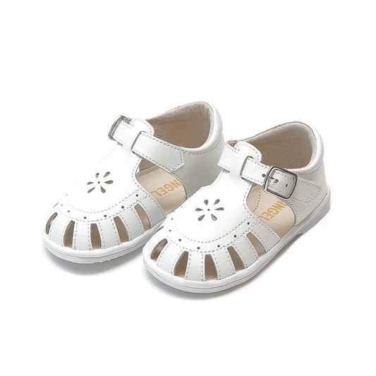 Shelby Caged Baby Sandal - White