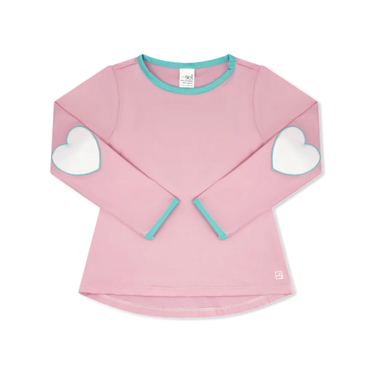 Kylie LS Tee- Cotton Candy Pink, Totally Turquoise