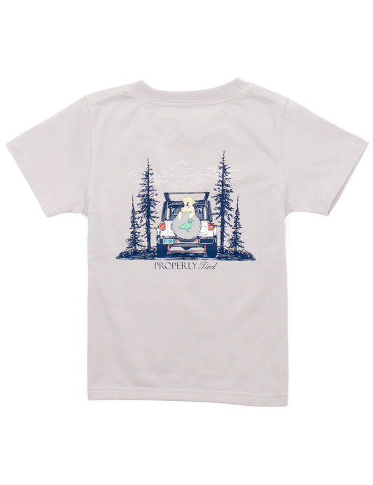 Boys Dog Catch a Ride SS Ice Grey