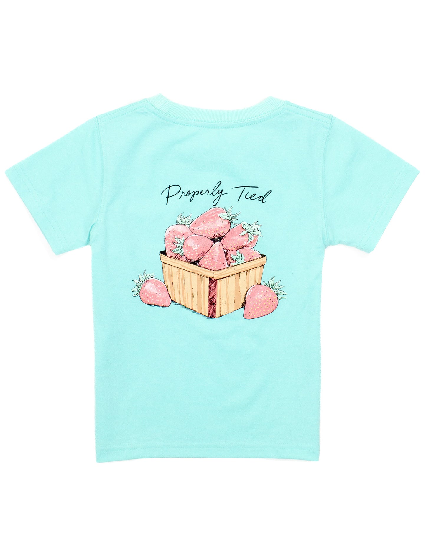 Girls Strawberry Basket SS - Seafoam