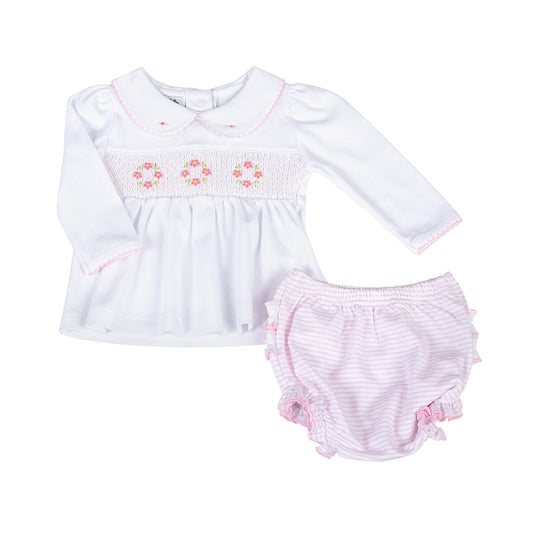 Lilly & Logan Smocked Collar Ruffle Set