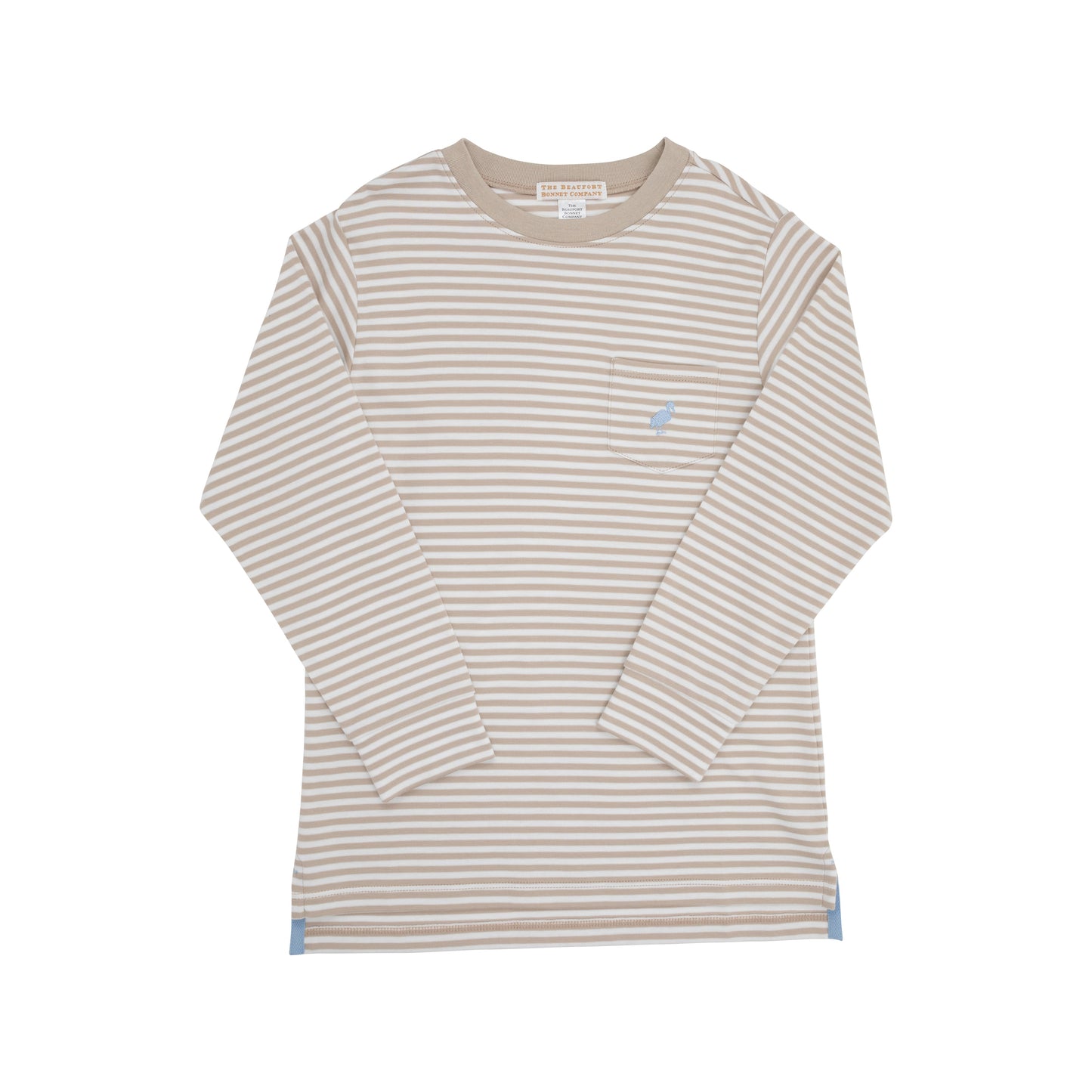 L/S Carter Crewneck - Khaki/Blue Stripe