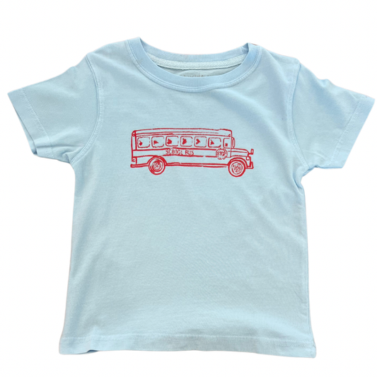 Lt Blue School Bus T-Shirt