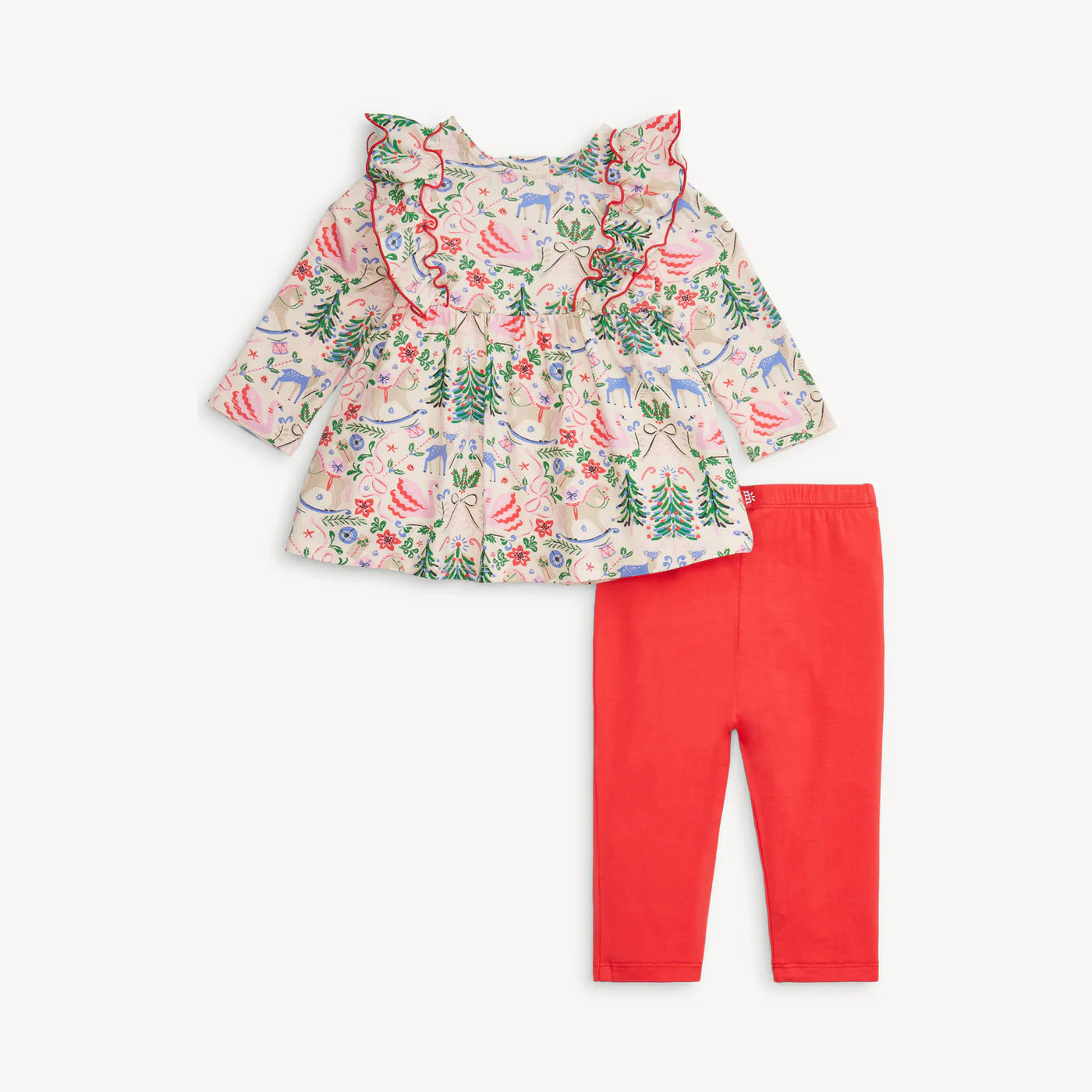 Sugar Plum Dreams Modal Dress W/ Ruff + Legging