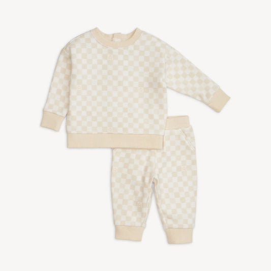 Chamois Checkerboard Brushed Fleece Sweatshirt