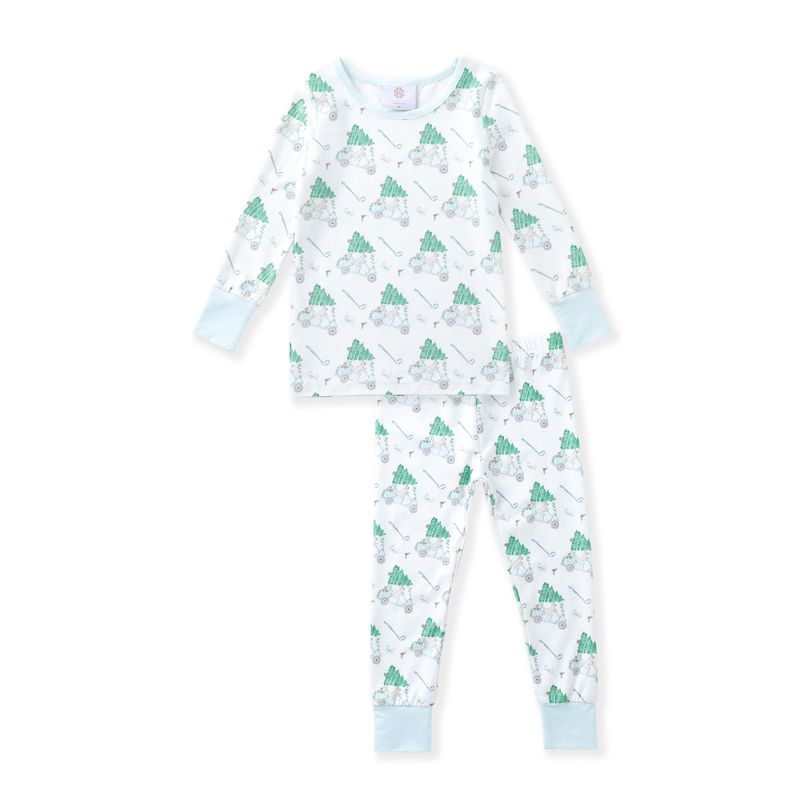 Butterknit 2PC PJ- Blue Golf Cart Tree