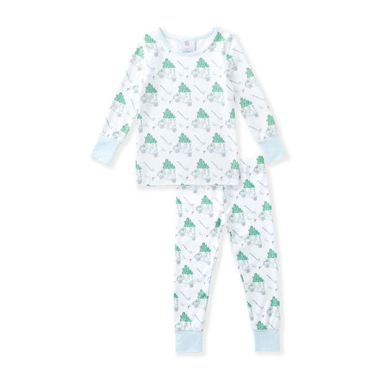 Butterknit 2PC PJ- Blue Golf Cart Tree