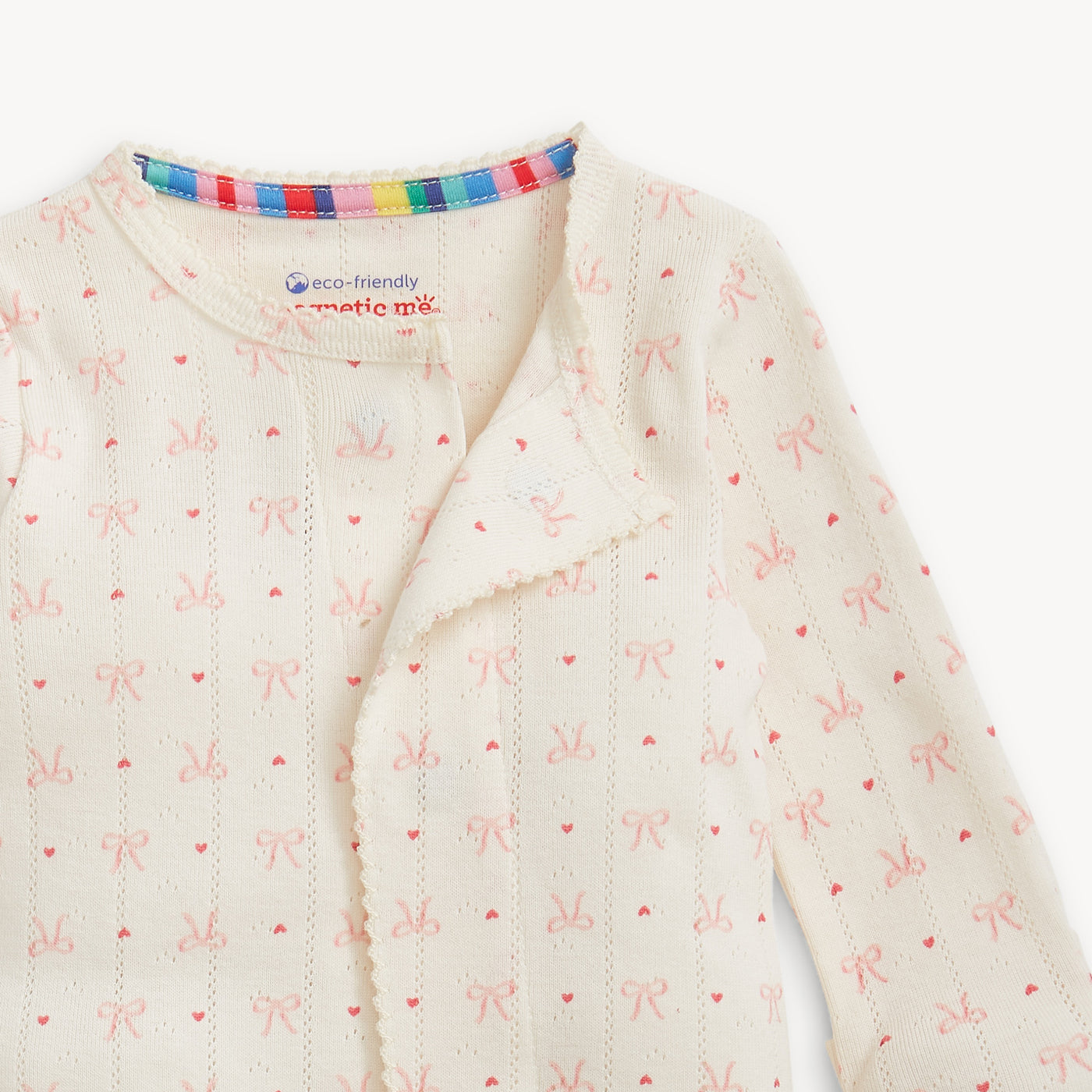 Heart And Bow Pointelle Footie