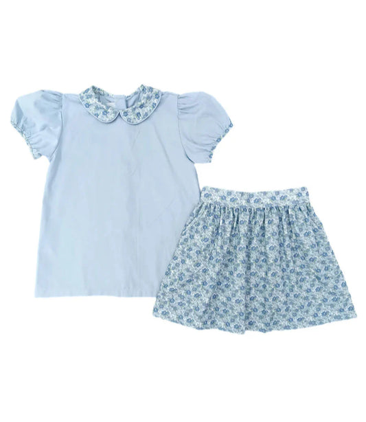 Mia Skirt Set- Ava Blue Floral