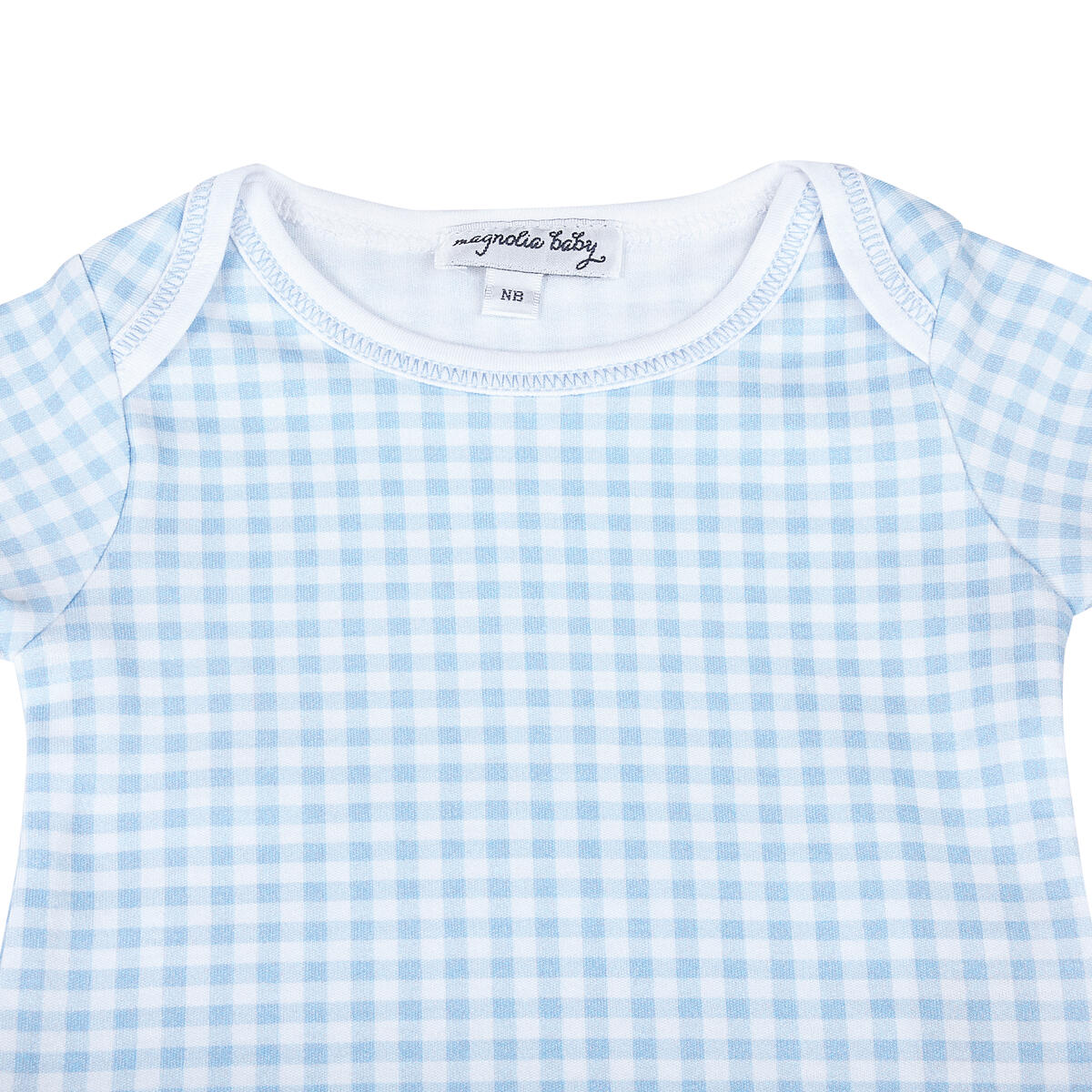 Mini Checks S/S Lap Bodysuit - Blue