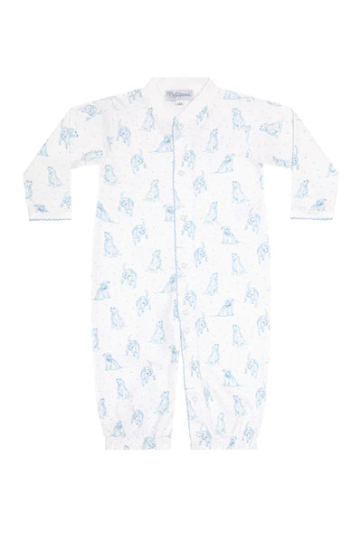 Blue Puppy Love Print Converter Gown