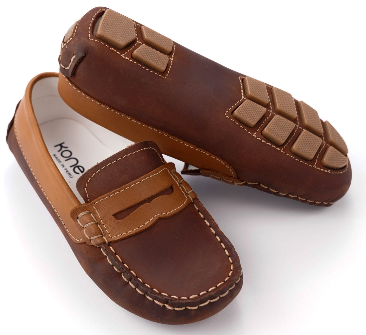 Boys Penny Loafer Copper/Natural