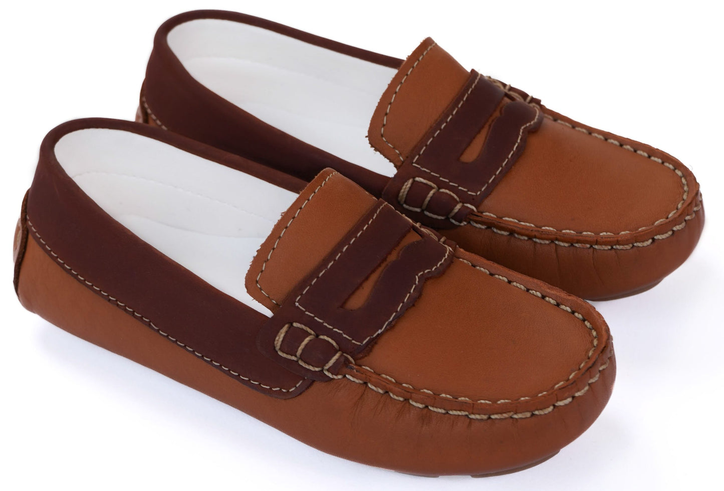 Boys Penny Loafer Natural/Copper