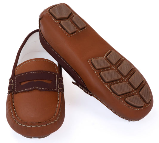 Boys Penny Loafer Natural/Copper