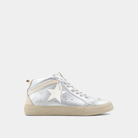 Paulina Kids White Silver High Top