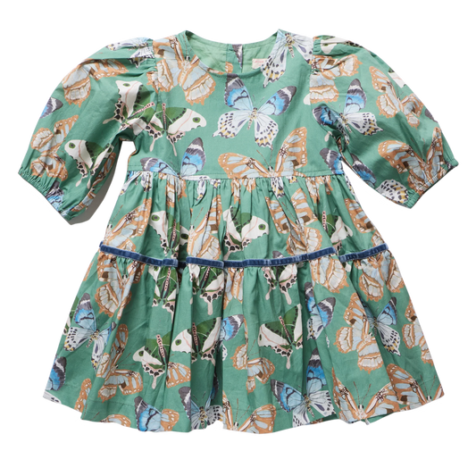 Maribelle Dress- Green Butterflies