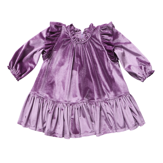 Harper Dress- Lavender Velour