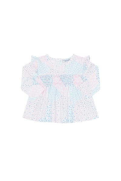 Patchwork Smocked Dress LS