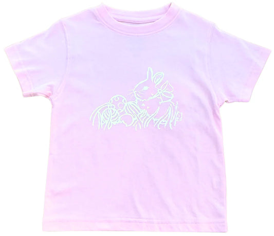 Short-Sleeve Light Pink Bunny T-Shirt