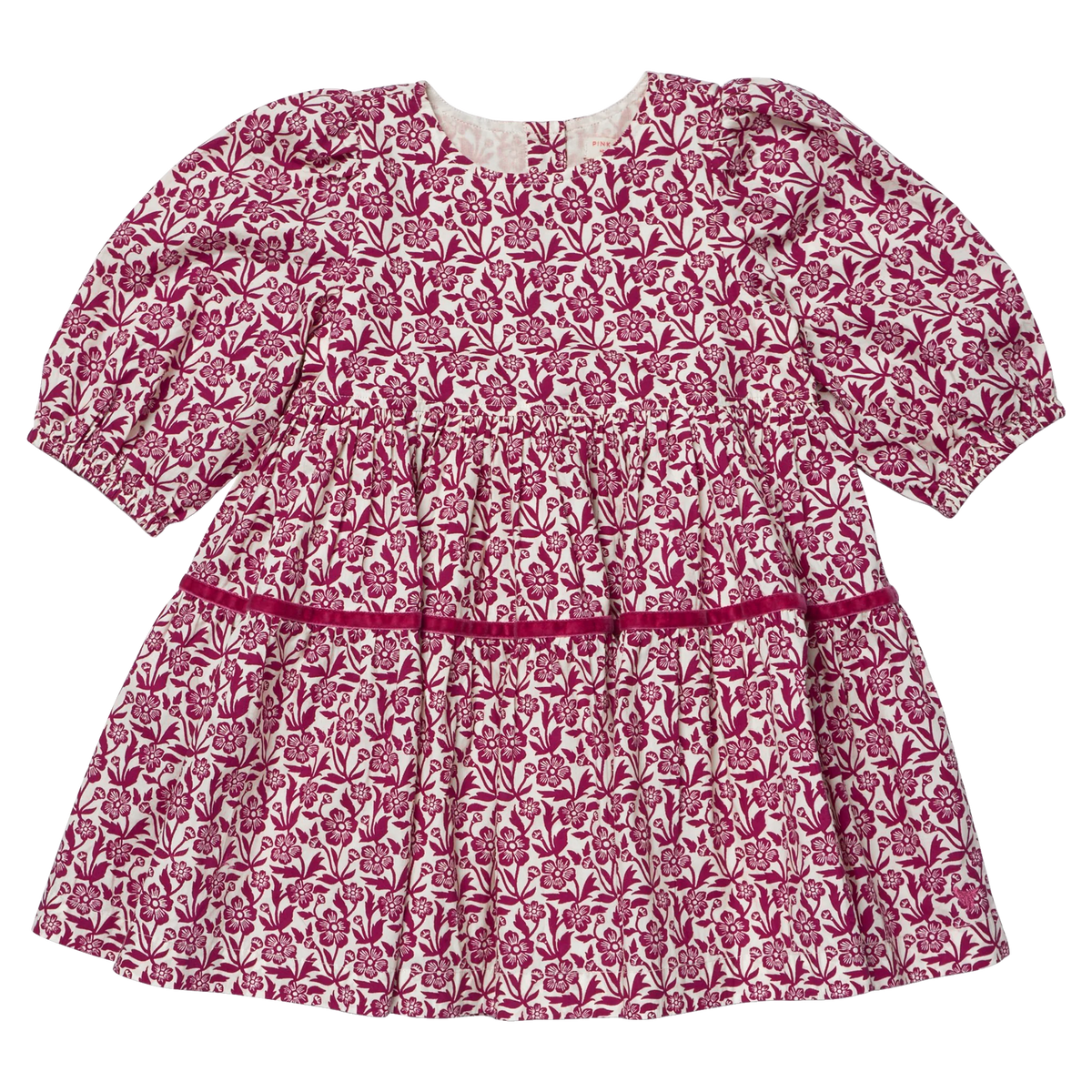 Maribelle Dress- Burgundy Climbing Floral