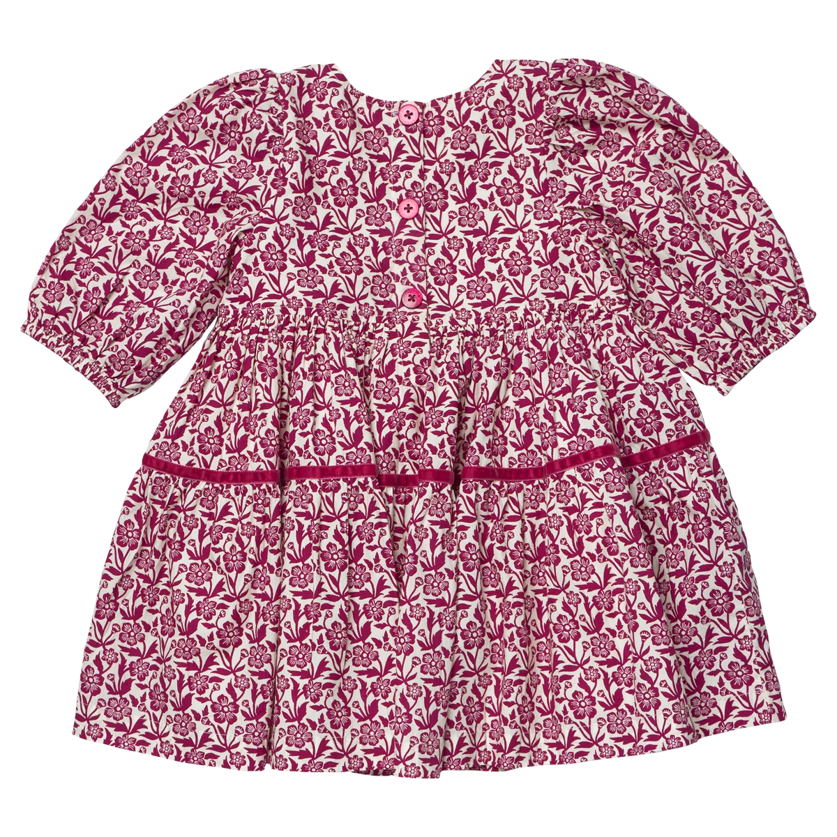 Maribelle Dress- Burgundy Climbing Floral